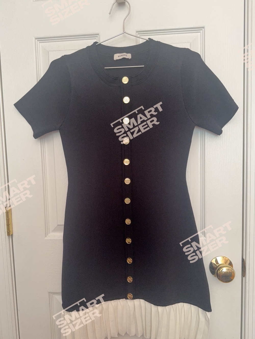 Sandro Black Button-Front Top
